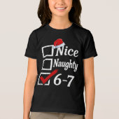 Funny 6-7 Meme Nice Naughty 67 Christmas Brain Rot トライブレンドＴシャツ (正面)