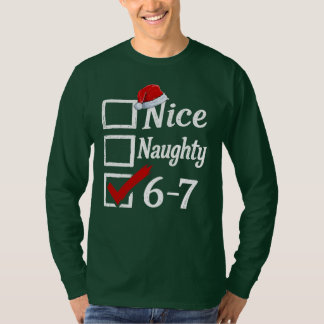 Funny 6-7 Meme Nice Naughty 67 Christmas Brain Rot Tシャツ