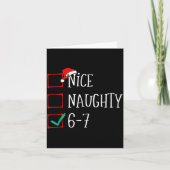 Funny 6-7 Meme Nice Naughty 67 Christmas Six Seven カード (正面)