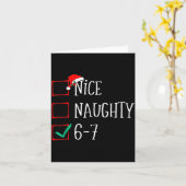 Funny 6-7 Meme Nice Naughty 67 Christmas Six Seven カード (黄色い花)