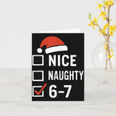 Funny 6-7 Meme Nice Naughty Christmas, Six Seven C カード (黄色い花)