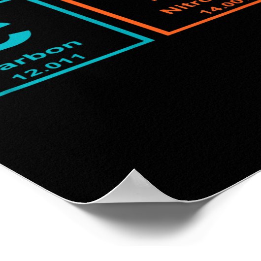 Funny 6 7 Periodic Table Carbon Nitrogen Humor  ポスター (角)