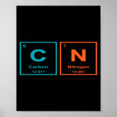 Funny 6 7 Periodic Table Carbon Nitrogen Humor  ポスター (正面)