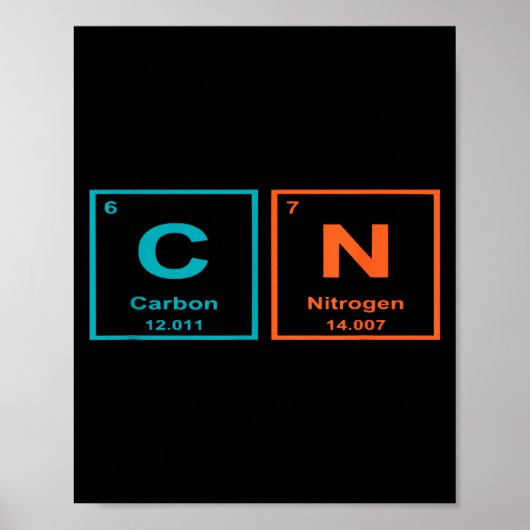 Funny 6 7 Periodic Table Carbon Nitrogen Humor  ポスター (正面)