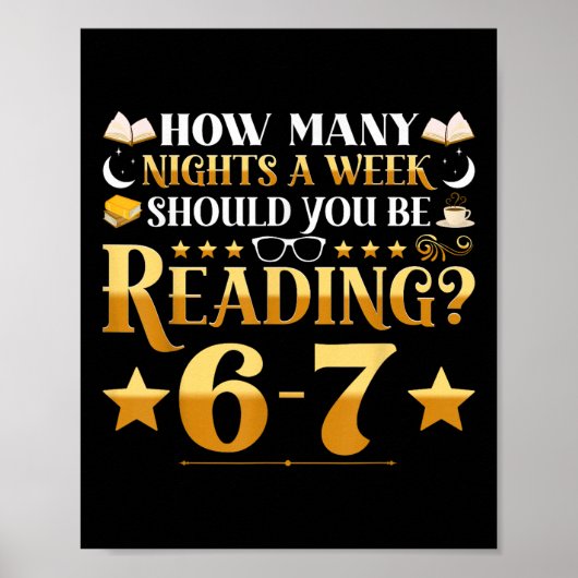 Funny 6-7 Reading Meme Quote Teacher Librarian Boo ポスター (正面)