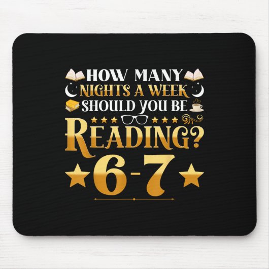 Funny 6-7 Reading Meme Quote Teacher Librarian Boo マウスパッド (正面)