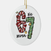 Funny 6 7  Santa Squad Sixty Seven Christmas セラミックオーナメント (右)