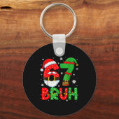 Funny 6 7 Six Seven Bruh Meme Christmas Santa Elf キーホルダー (正面)