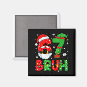 Funny 6 7 Six Seven Bruh Meme Christmas Santa Elf マグネット (正面/裏面)