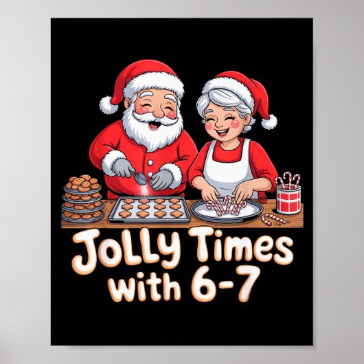 Funny 6 7 Six Seven Meme Christmas Santa Claus Wom ポスター (正面)