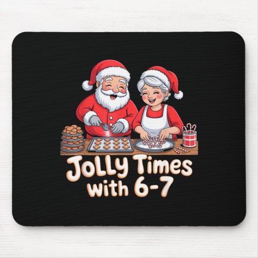 Funny 6 7 Six Seven Meme Christmas Santa Claus Wom マウスパッド (正面)