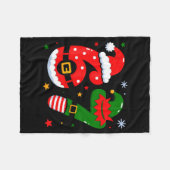 Funny 6 7 Six Seven Meme Christmas Santa Elf Coupl フリースブランケット (正面(横))