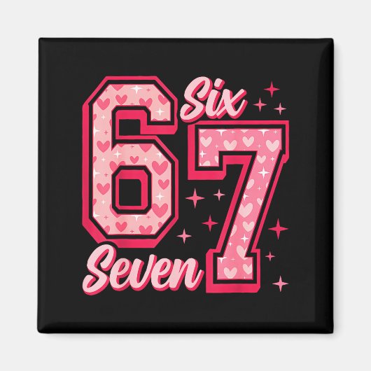 Funny 6 7 Six Seven Meme Saying Valentine Couple M マグネット (正面)