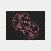 Funny 6 7 Valentine Love Heart Playing Card Couple フリースブランケット (正面(横))