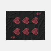 Funny 6 7 Valentine Love Heart Playing Card Couple フリースブランケット (正面(横))