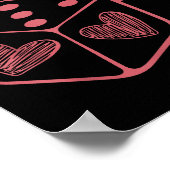 Funny 6 7 Valentine Love Heart Playing Card Couple ポスター (角)