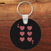 Funny 6 7 Valentine Love Heart Playing Card Matchi キーホルダー (正面)