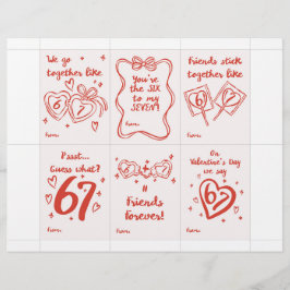 Funny 6 7 Valentine’s Day Cards for Classroom レターヘッド