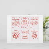 Funny 6 7 Valentine’s Day Cards for Classroom レターヘッド (スタンド正面)