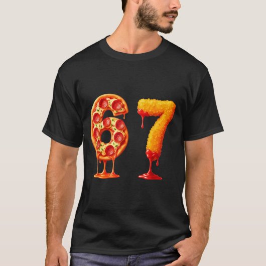 Funny 6 7 Zza Nugget Meme Six Seven 67 Food Lovers Tシャツ (正面)