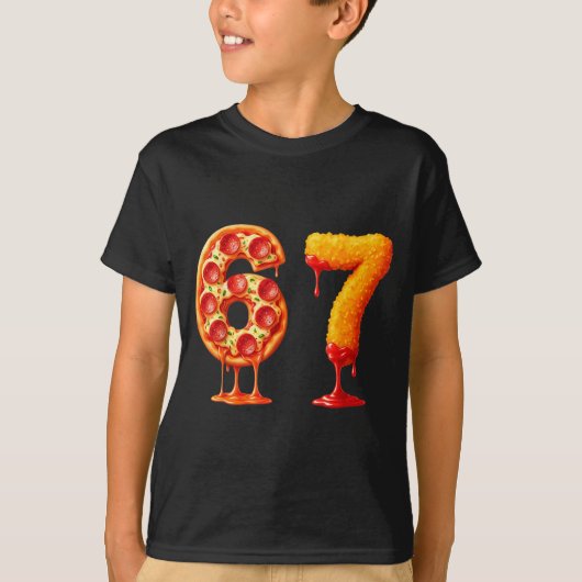 Funny 6 7 Zza Nugget Meme Six Seven 67 Food Lovers Tシャツ (正面)