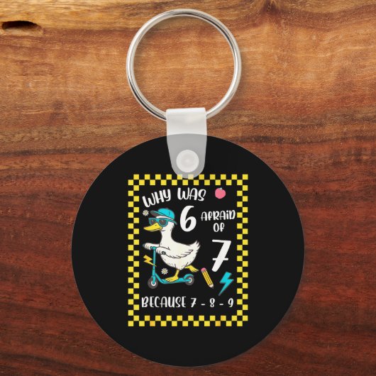 Funny 6 Afraid Of 7 Silly Goose Six Seven 67 Meme  キーホルダー (正面)