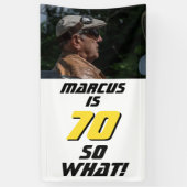 Funny 70 so what Quote Photo 70th Birthday Party 横断幕 (縦)