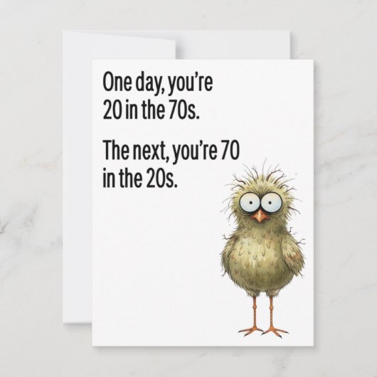 Funny 70th Birthday Card Dad Getting Old Bird シーズンカード (正面)