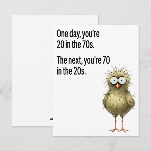 Funny 70th Birthday Card Dad Getting Old Bird シーズンカード (正面/裏面)
