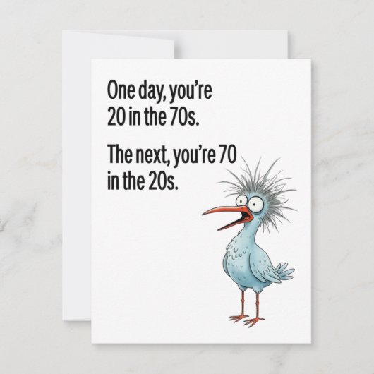 Funny 70th Birthday Card Dad Getting Older Bird シーズンカード (正面)