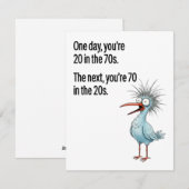 Funny 70th Birthday Card Dad Getting Older Bird シーズンカード (正面/裏面)