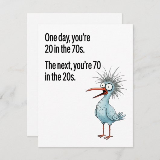 Funny 70th Birthday Card Dad Getting Older Bird シーズンカード (正面/裏面)