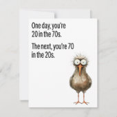 Funny 70th Birthday Card Dad Old Age Bird シーズンカード (正面)
