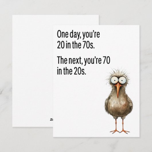 Funny 70th Birthday Card Dad Old Age Bird シーズンカード (正面/裏面)