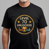 Funny 70th Birthday Gaming Tee Level 70 unlocked Tシャツ