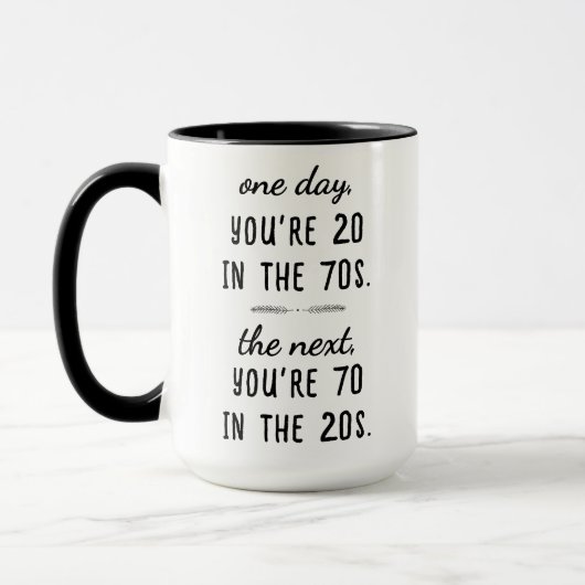 Funny 70th Birthday Mug – Custom Name & Year Gift マグカップ (左)