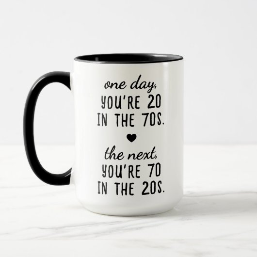 Funny 70th Birthday Personalized Mug - Age Humor マグカップ (左)