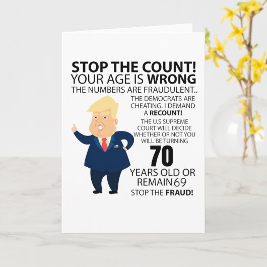 Funny 70th Year Birthday Present Happy Birth year カード (黄色い花)