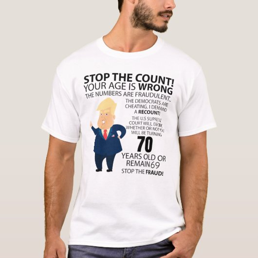 Funny 70th Year Birthday Present Happy Birth year Tシャツ (正面)