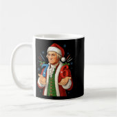 Funny 7-6 6-7 George Washington Santa 67 Meme Chri コーヒーマグカップ (左)