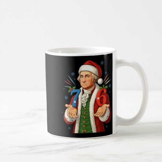 Funny 7-6 6-7 George Washington Santa 67 Meme Chri コーヒーマグカップ (右)