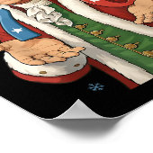 Funny 7-6 6-7 George Washington Santa 67 Meme Chri ポスター (角)