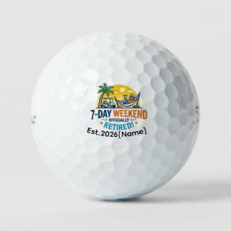 Funny 7-Day Weekend Officially Retired Golf Ball ゴルフボール