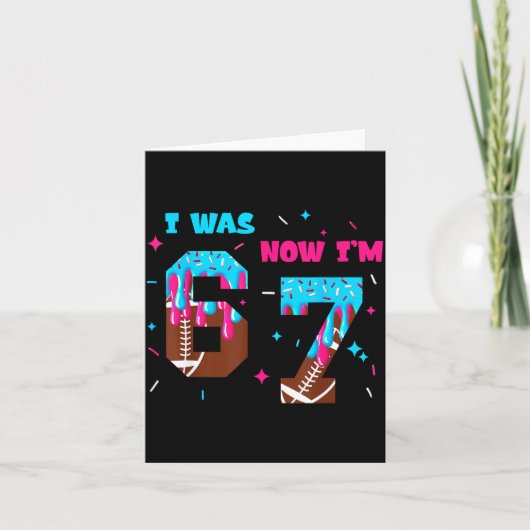 Funny 7 Year Old Birthday Football Ice Cream Drip カード (正面)