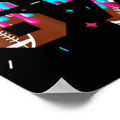 Funny 7 Year Old Birthday Football Ice Cream Drip  ポスター (角)