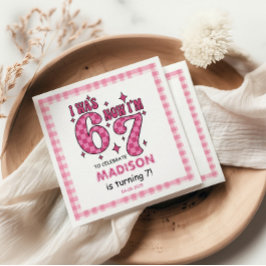 Funny 7th Birthday | “I Was 6, Now 7” Party スタンダードカクテルナプキン