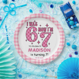 Funny 7th Birthday | “I Was 6, Now 7” Party ペーパープレート