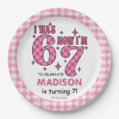 Funny 7th Birthday | “I Was 6, Now 7” Party ペーパープレート (正面)