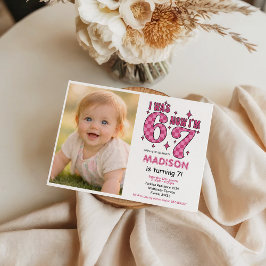 Funny 7th Birthday | “I Was 6, Now 7” Party 招待状