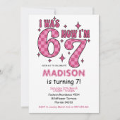 Funny 7th Birthday | “I Was 6, Now 7” Party 招待状 (正面)